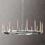 Cannele Ribbed Glass Round Chandelier 72"