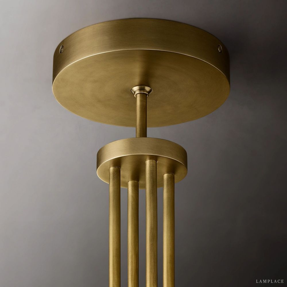 Cannele Ribbed Glass Round Chandelier 36"