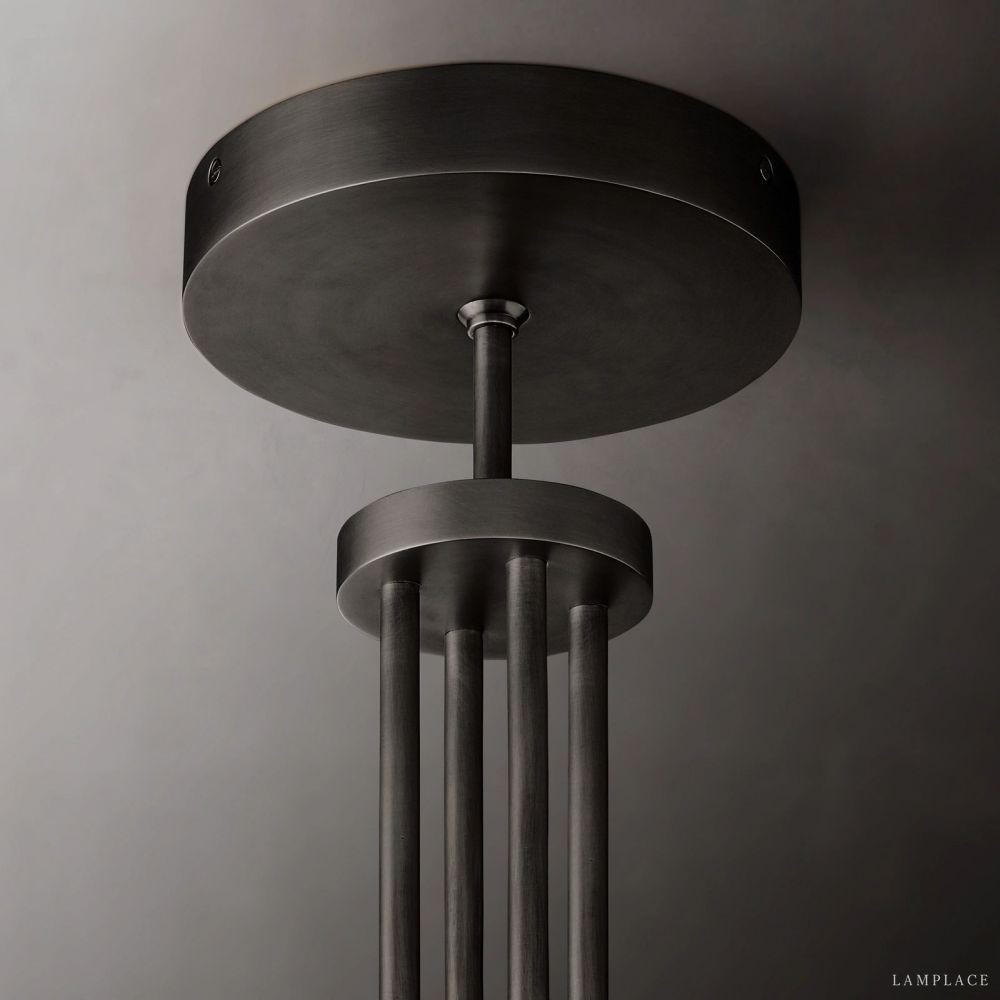 Cannele Ribbed Glass Round Chandelier 36"