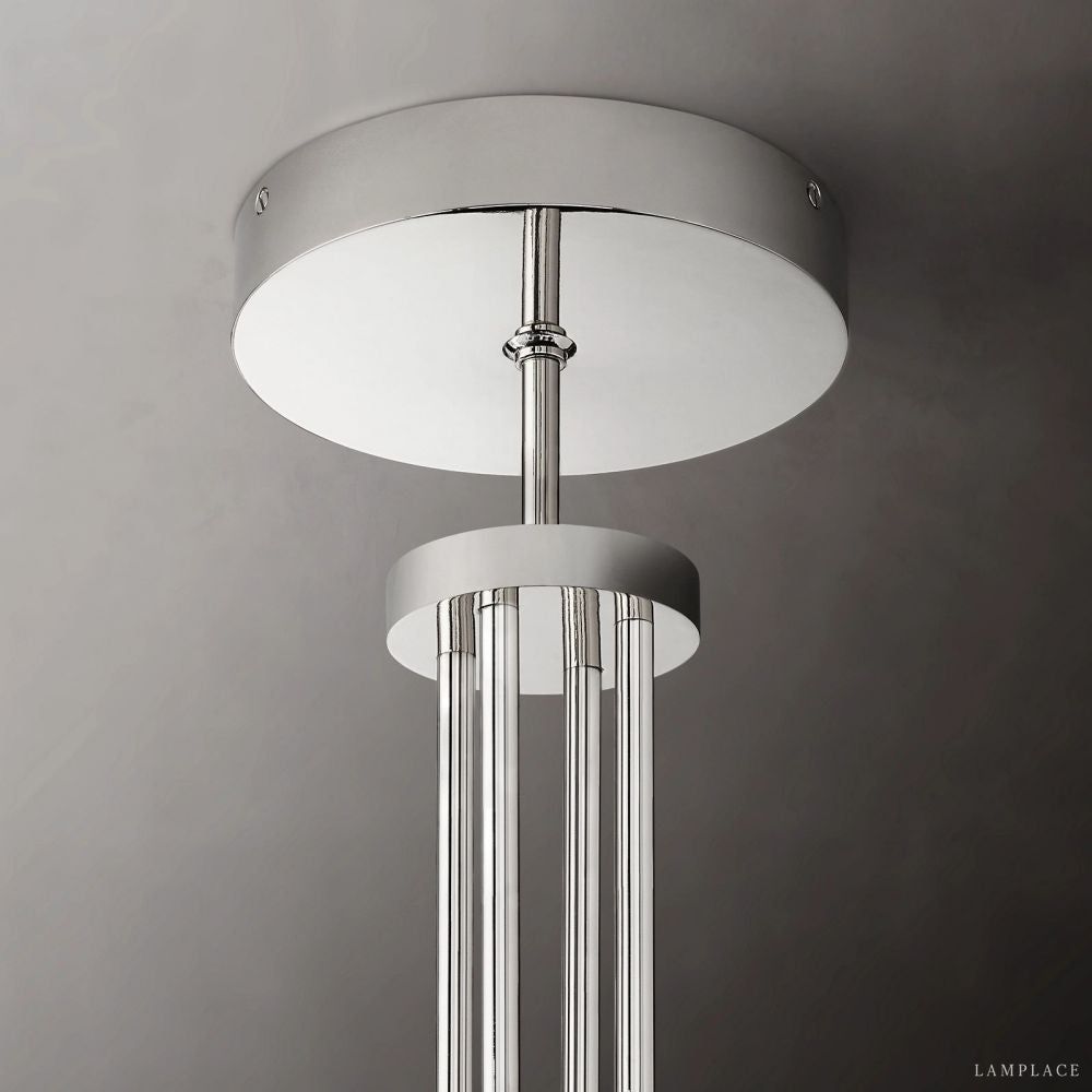 Cannele Ribbed Glass Round Chandelier 36"