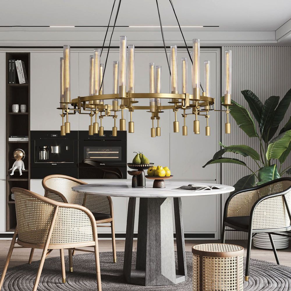 Fontanelle Vintage Glow Round Chandelier 46"