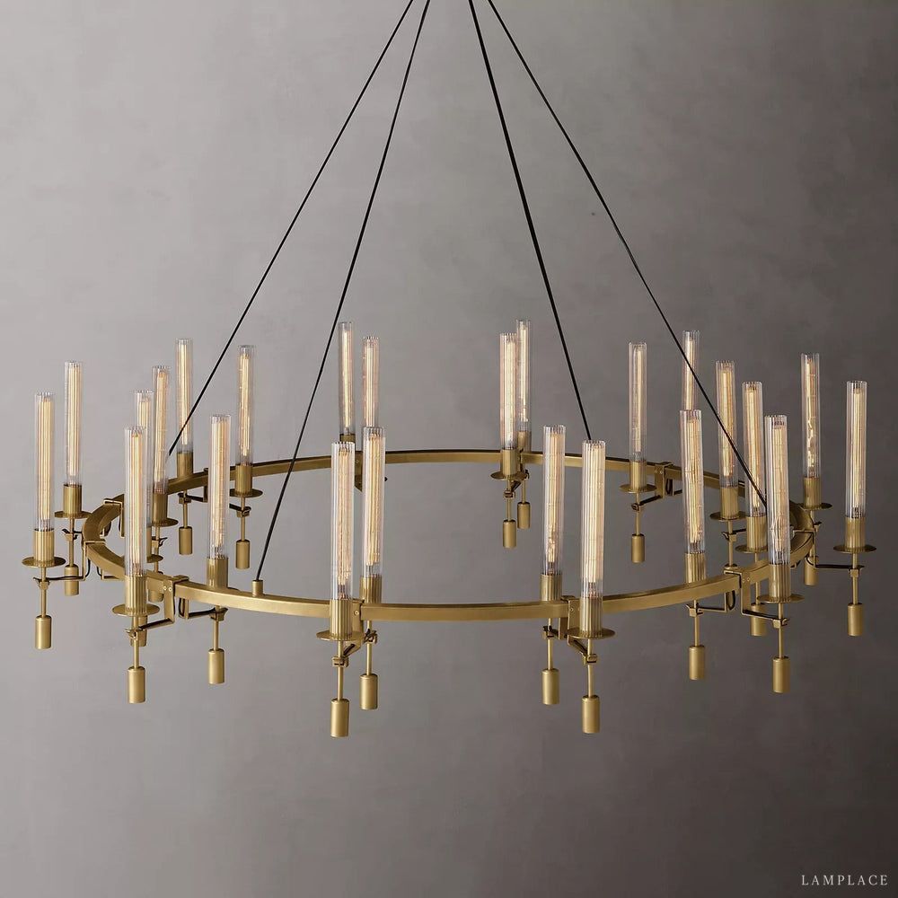 Fontanelle Vintage Glow Round Chandelier 70"