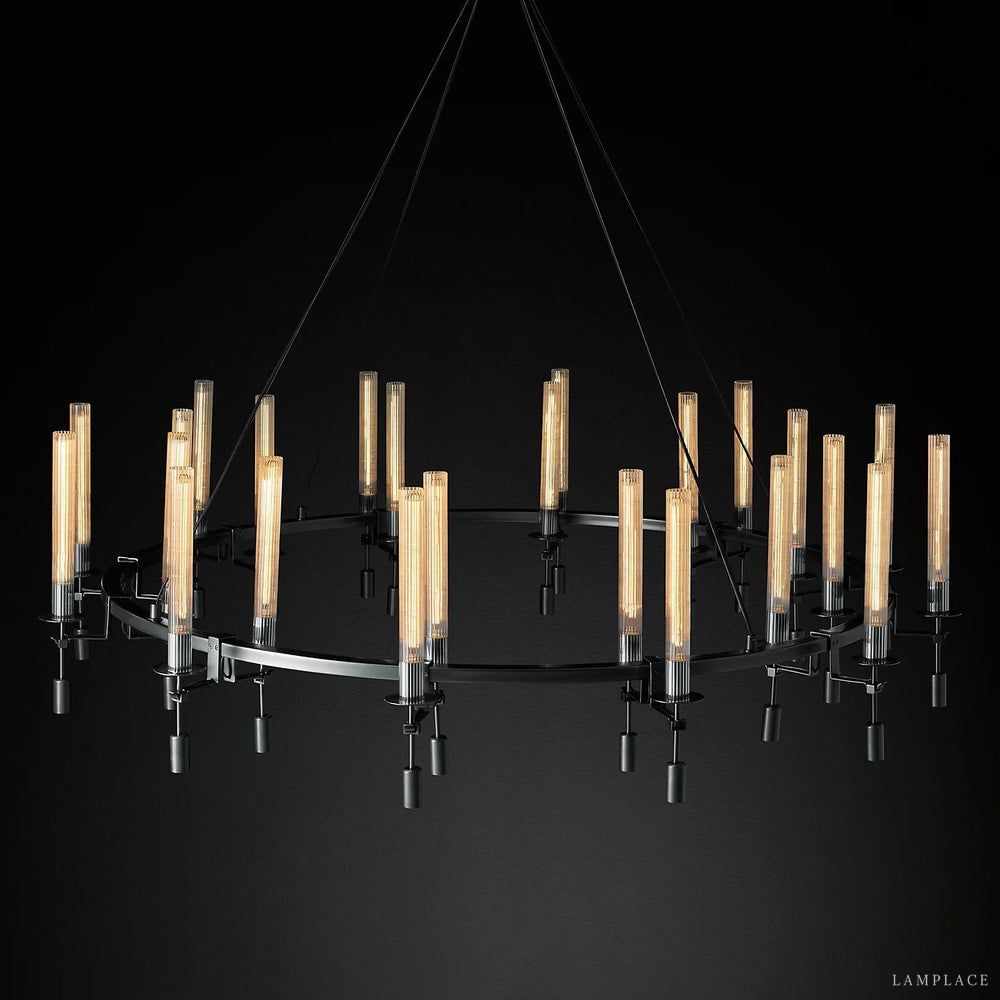Fontanelle Vintage Glow Round Chandelier 70"