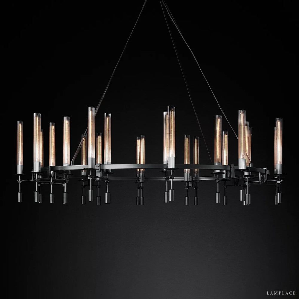 Fontanelle Vintage Glow Round Chandelier 70"