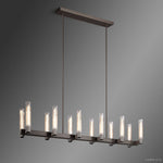 Vallon Etched Glass Linear Chandelier 60"