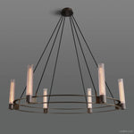 Vallon Etched Glass Round Chandelier