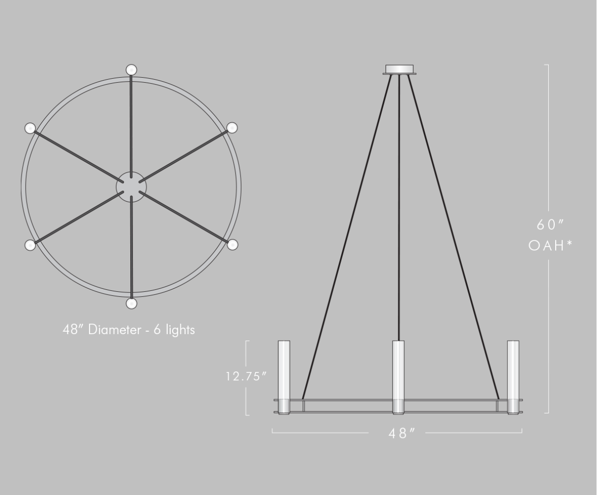 Vallon Etched Glass Round Chandelier