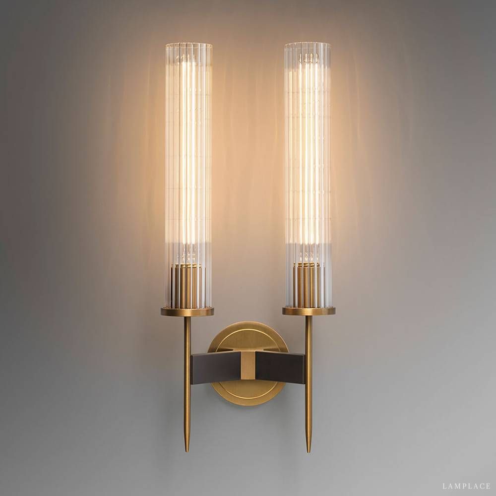 Vallon Channel Glass Double Wall Sconce