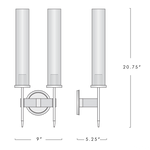 Vallon Channel Glass Double Wall Sconce