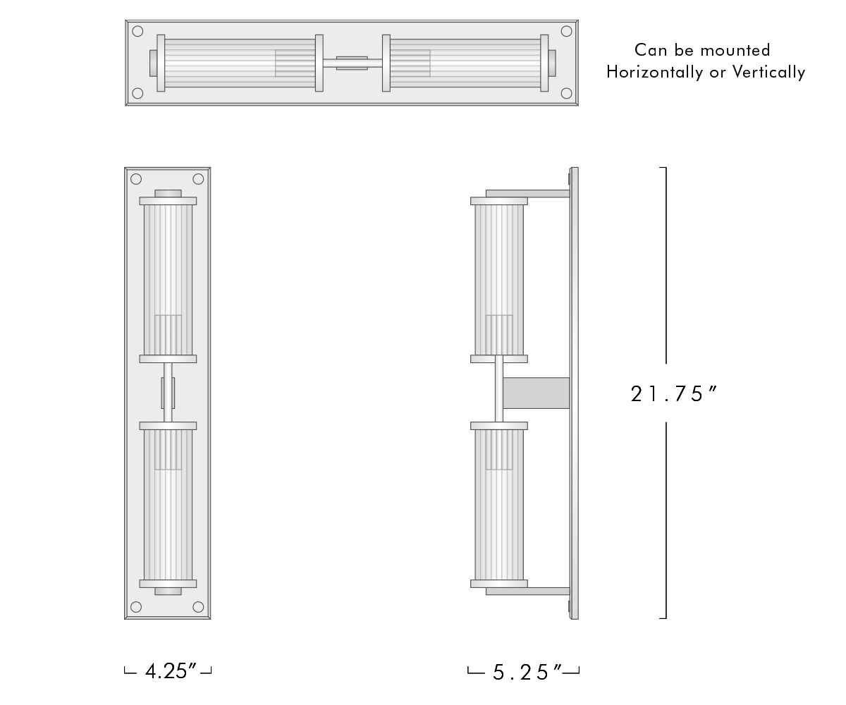 Vallon Channel Glass Linear Wall Sconce