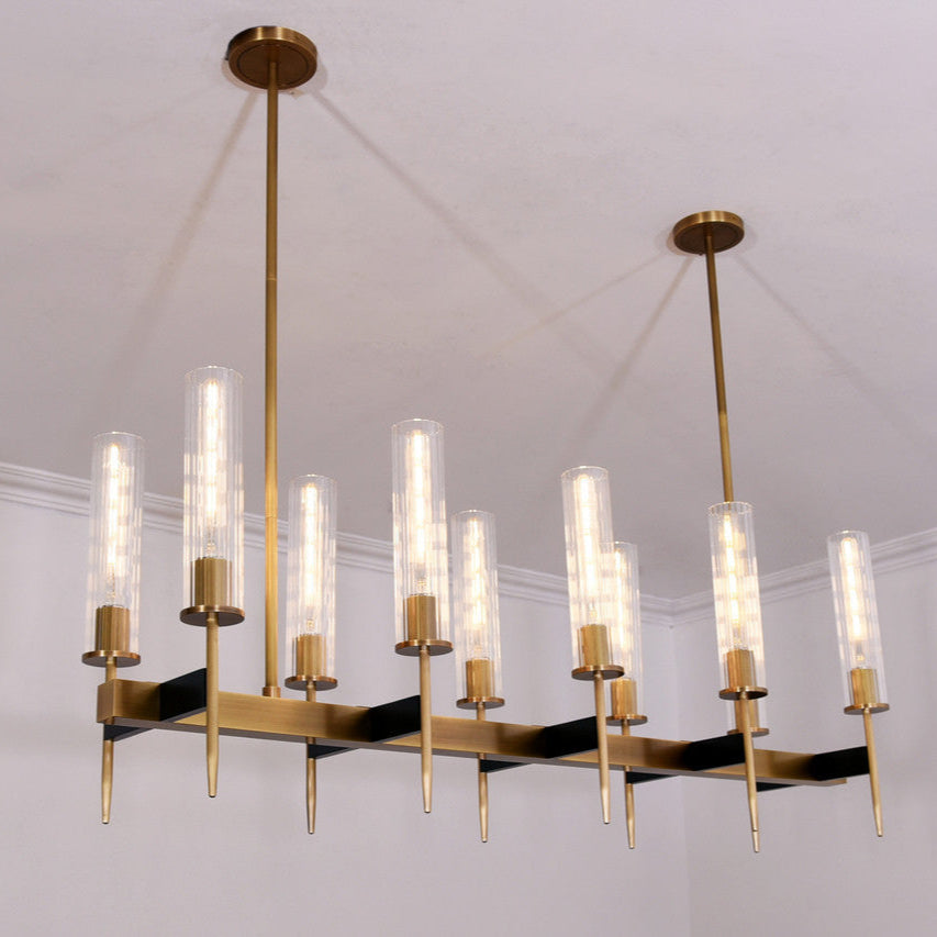Vallon Channel Glass Linear Chandelier 47"