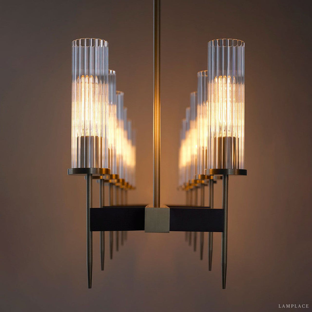 Vallon Channel Glass Linear Chandelier 47"