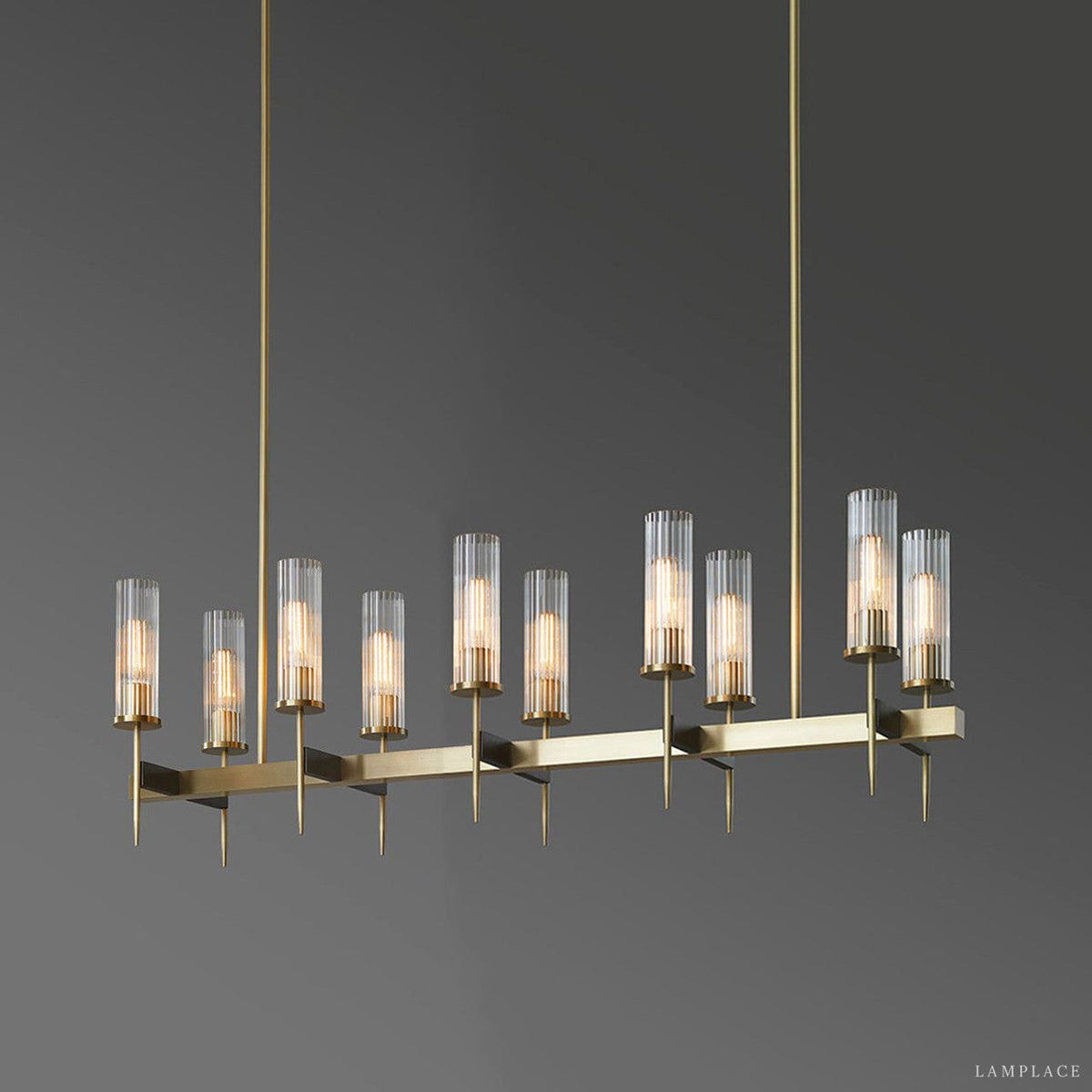 Vallon Channel Glass Linear Chandelier 47"