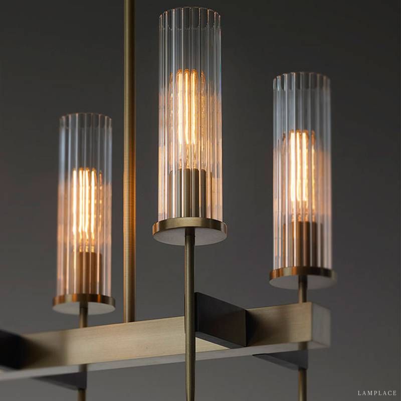 Vallon Channel Glass Linear Chandelier 47"