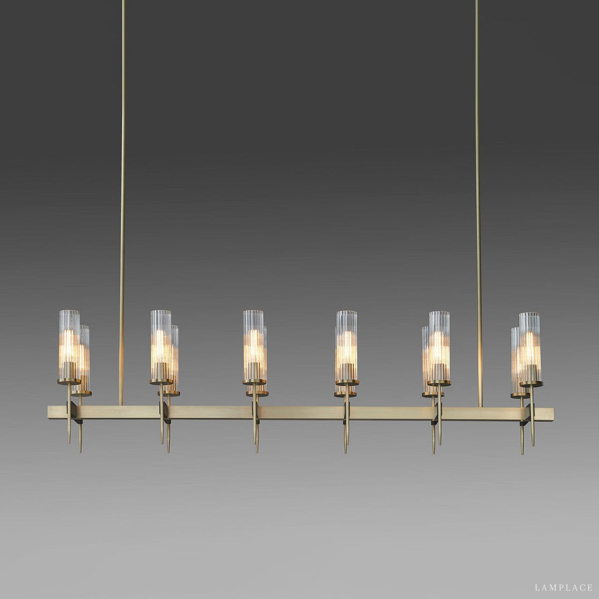 Vallon Channel Glass Linear Chandelier 60"