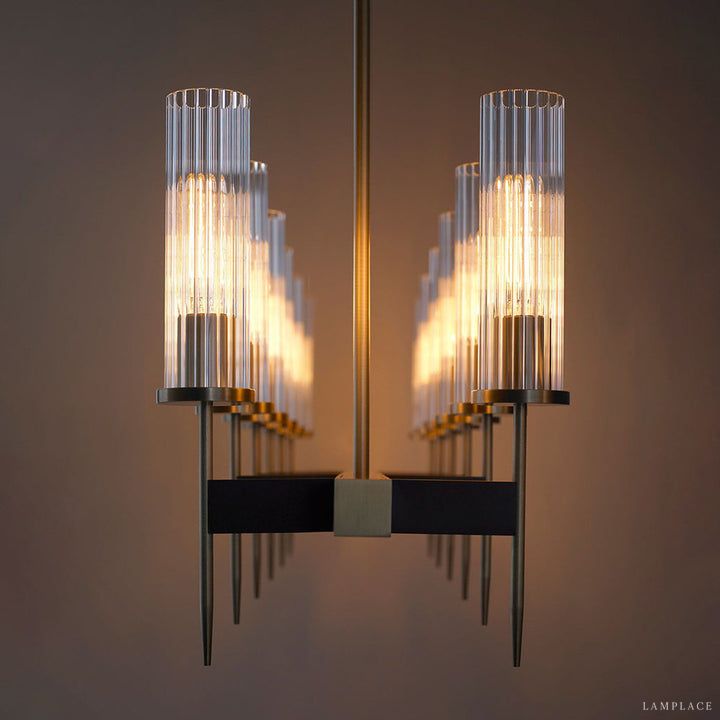 Vallon Channel Glass Linear Chandelier 60"