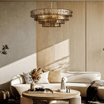 Ghiaccio Rippled Glass Round Chandelier