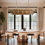 Ghiaccio Handcrafted Glass Oval Chandelier