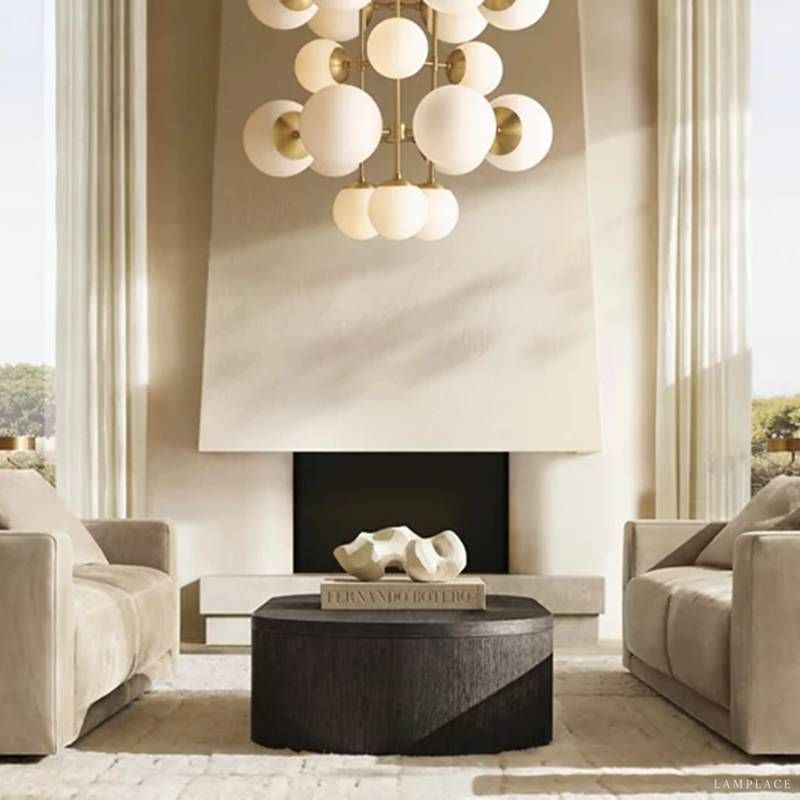 Aurella Globe Float Tall Chandelier 32"