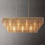 Sirene Draped Glass Rectangle Chandelier 59"