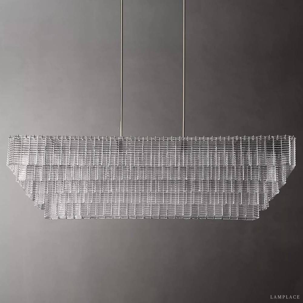 Sirene Draped Glass Rectangle Chandelier 77"