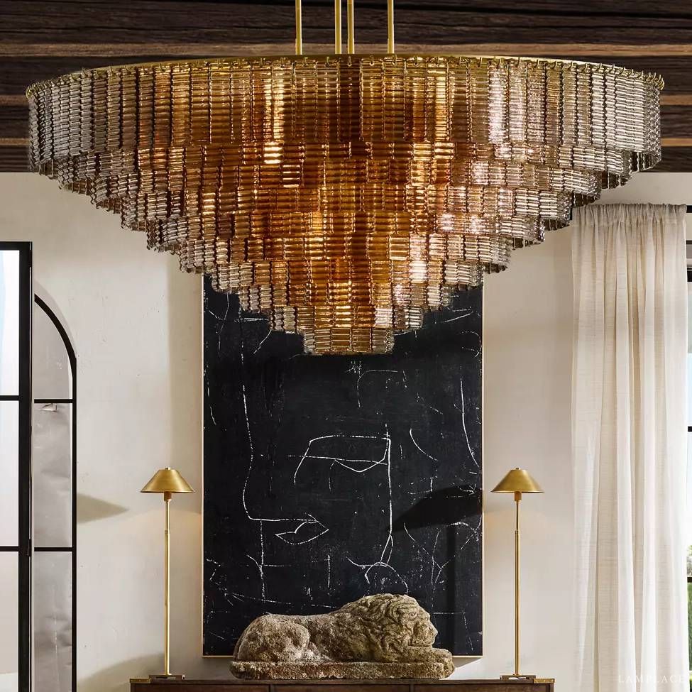 Sirene Draped Glass Round Chandelier 52"