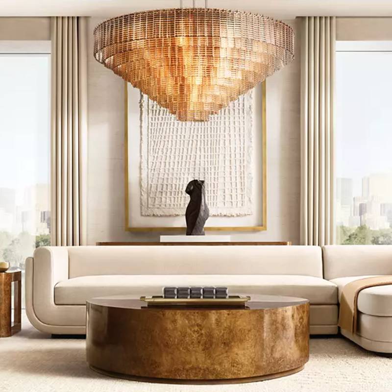Sirene Draped Glass Round Chandelier 41"