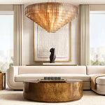 Sirene Draped Glass Round Chandelier 52"