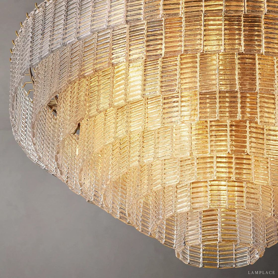 Sirene Draped Glass Oval Chandelier 65"