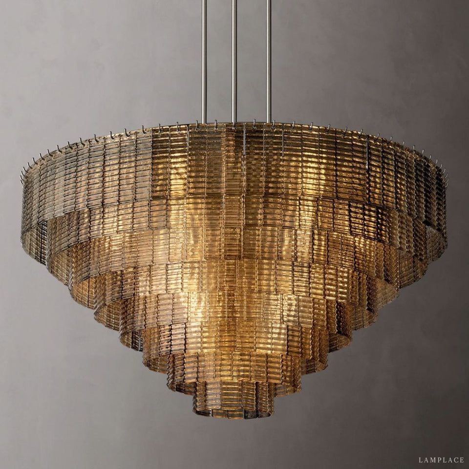 Sirene Draped Glass Round Chandelier 52"