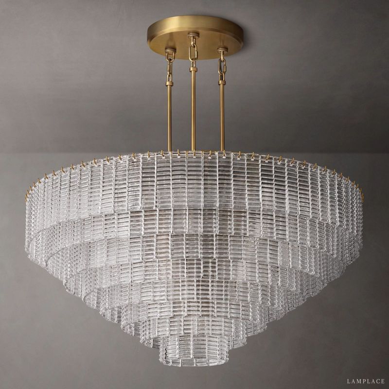 Sirene Draped Glass Round Chandelier 52"
