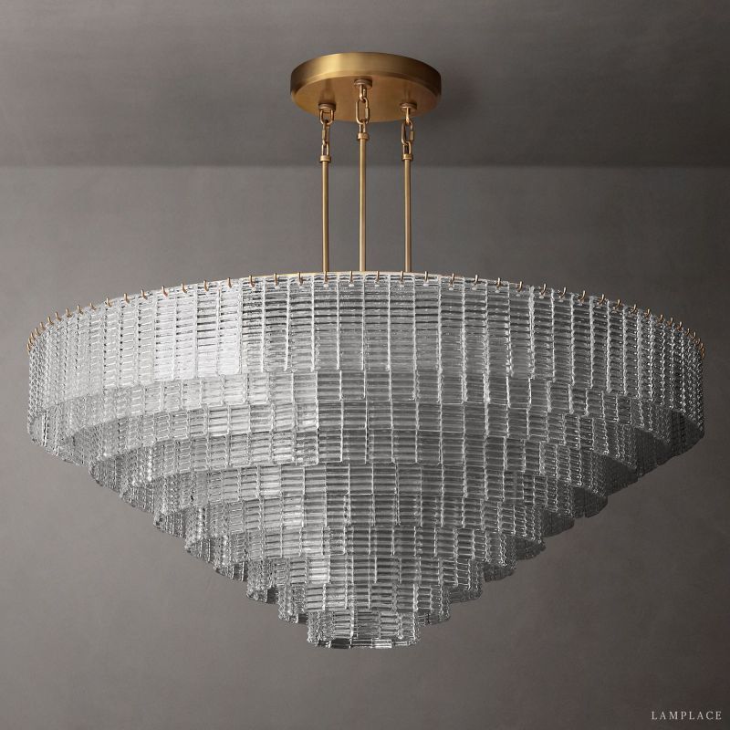 Sirene Draped Glass Round Chandelier 65"