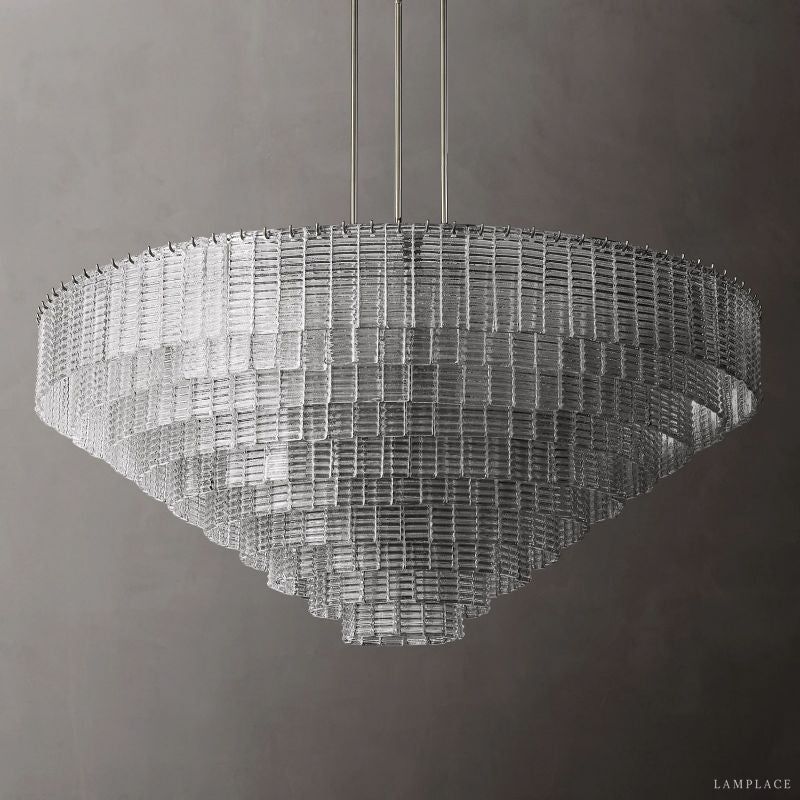 Sirene Draped Glass Round Chandelier 65"