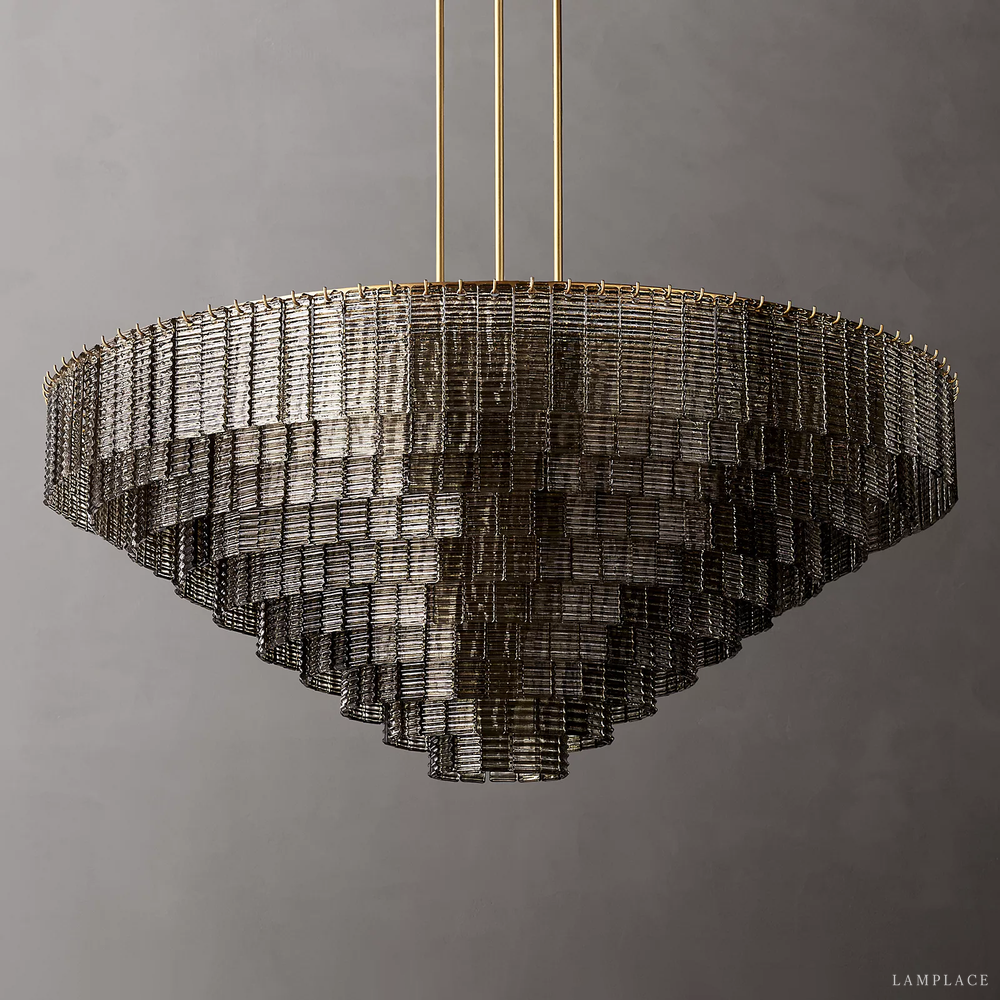 Sirene Draped Glass Round Chandelier 65"