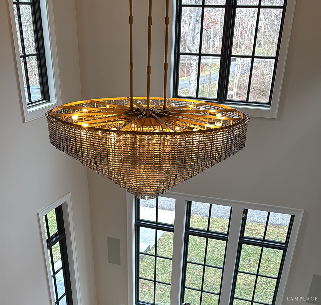 Sirene Draped Glass Round Chandelier 65"