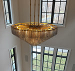 Sirene Draped Glass Round Chandelier 65"