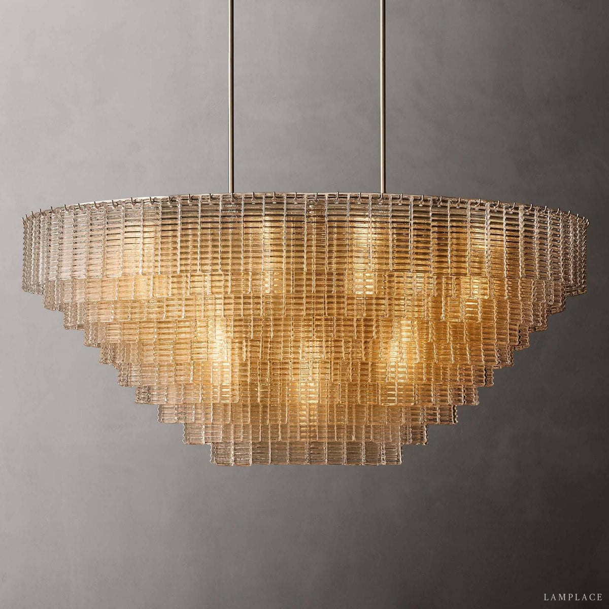 Sirene Draped Glass Oval Chandelier 65"