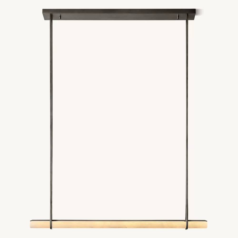 Audubon Sculpt Alabaster Single Bar Linear Chandelier