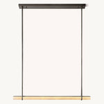 Audubon Sculpt Alabaster Single Bar Linear Chandelier 60"