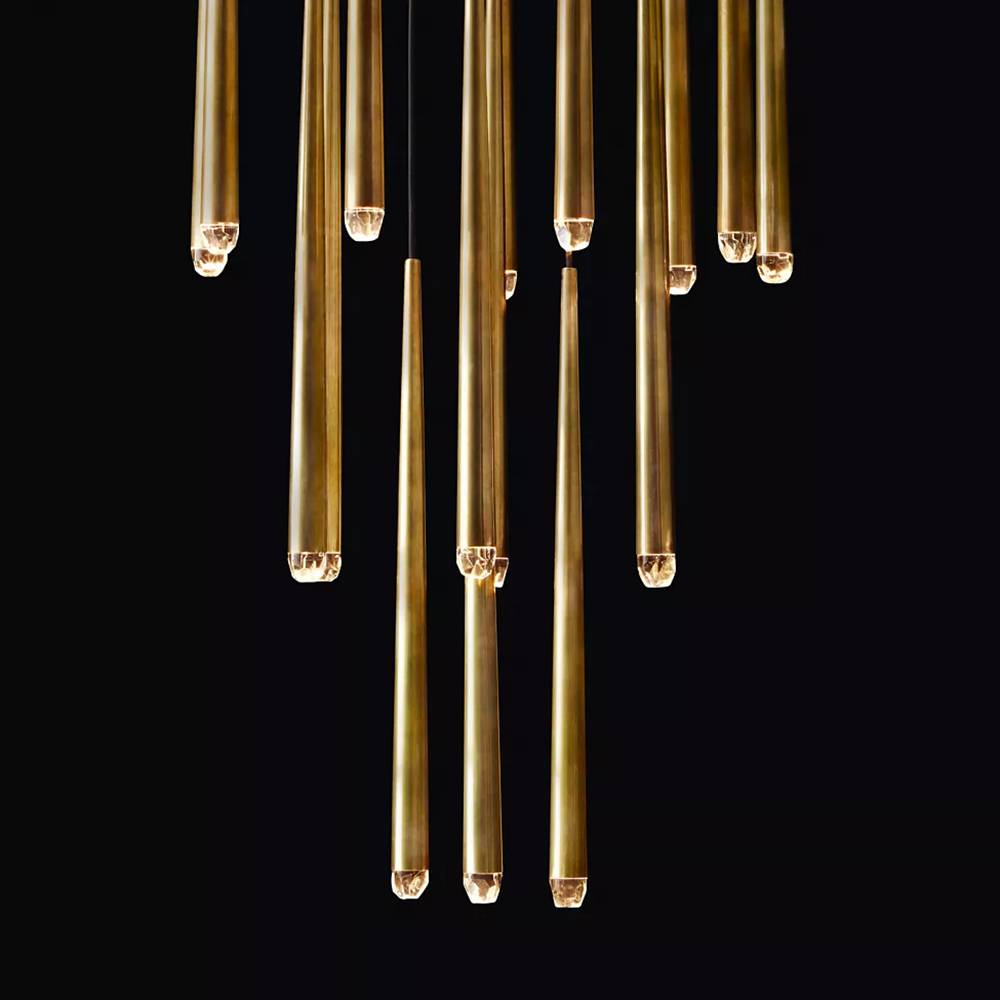 Aquitaine Faceted Cluster Round Chandelier 18"