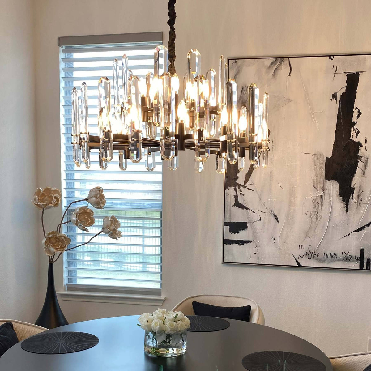 Monclair Radiant Crystal Round Chandelier 36"