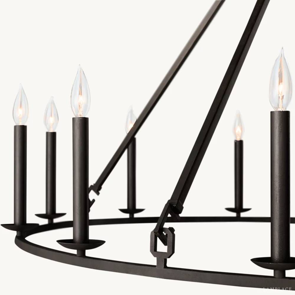 Carrick English Openwork Two-Tier Round Chandelier 40"