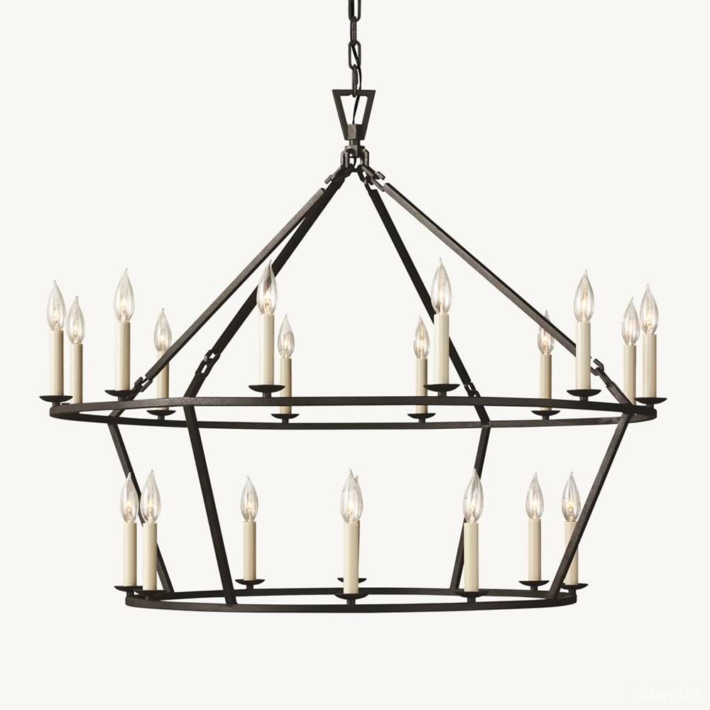Carrick English Openwork Two-Tier Round Chandelier 40"