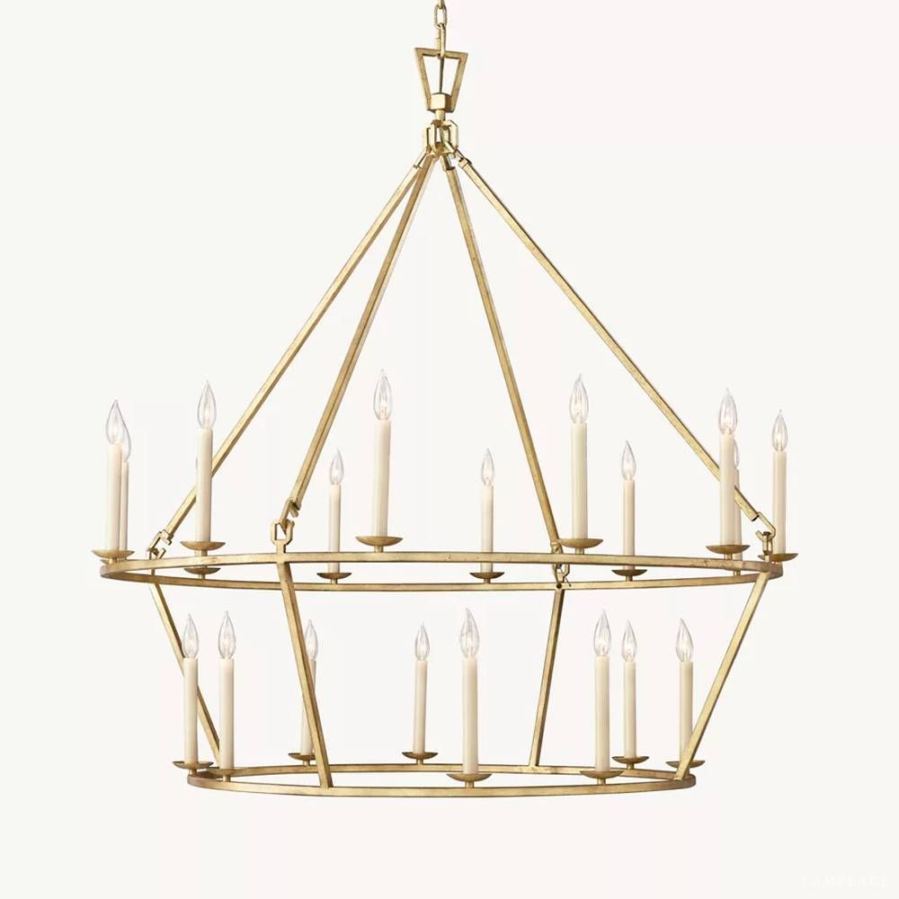 Carrick English Openwork Two-Tier Round Chandelier 50"