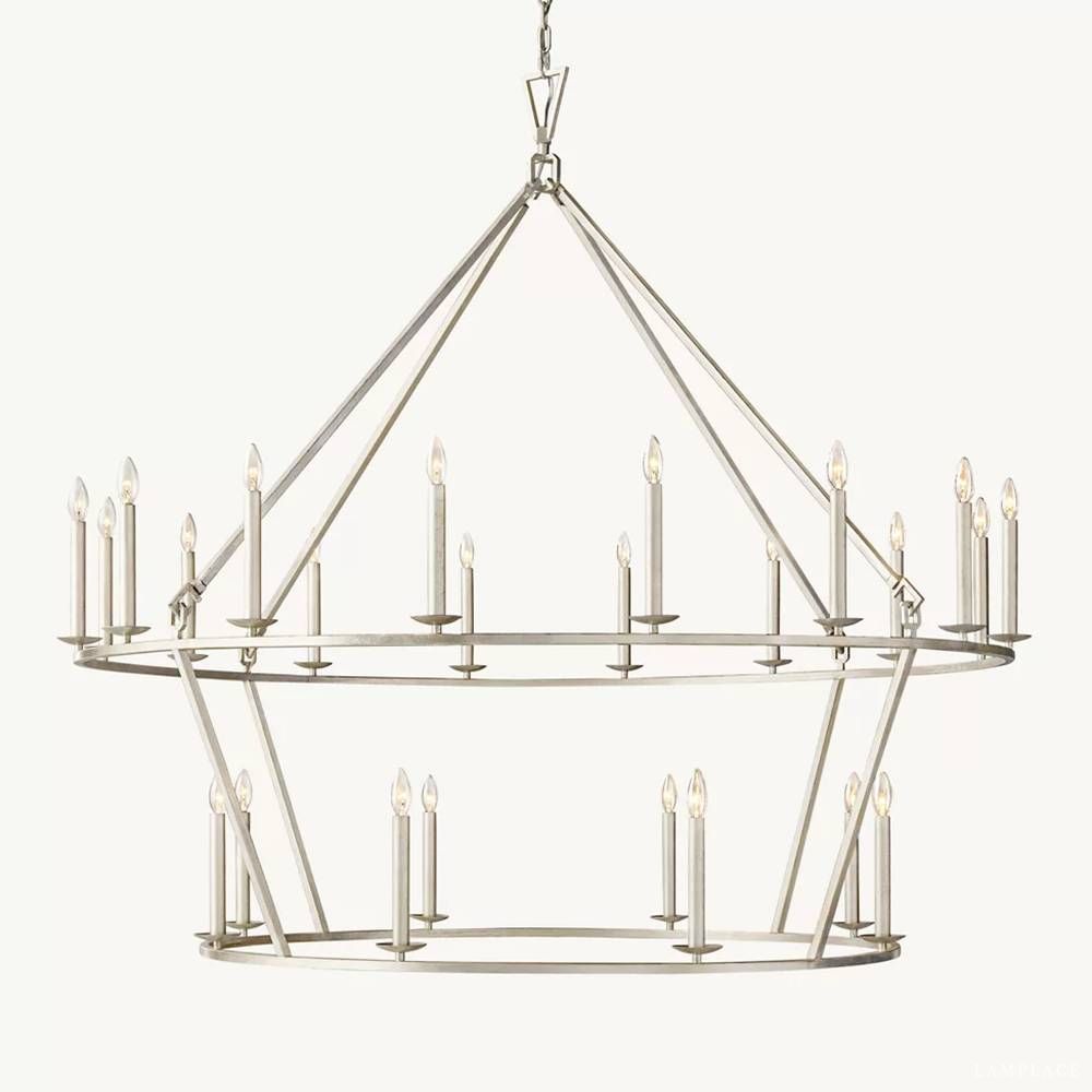 Carrick English Openwork Two-Tier Round Chandelier 62"