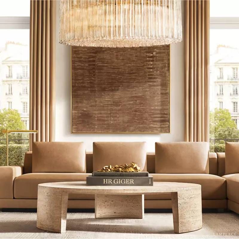 Cielo Lustred Glass Round Chandelier 48"