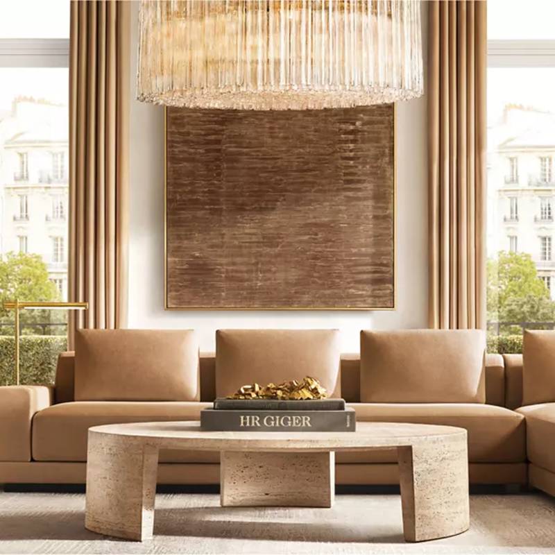 Cielo Lustred Glass Round Chandelier 36"