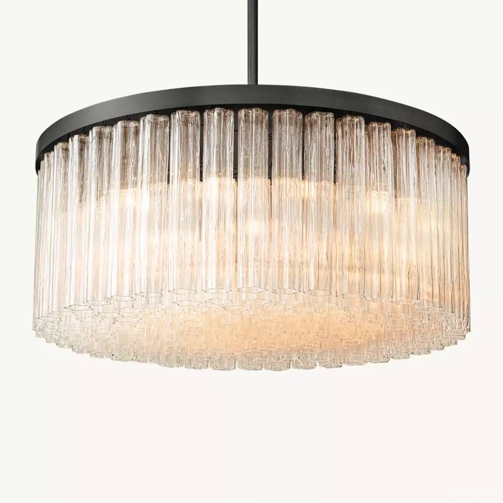 Cielo Lustred Glass Round Chandelier 48"
