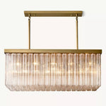 Cielo Lustred Glass Rectangle Chandelier 54"