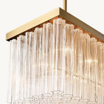 Cielo Lustred Glass Rectangle Chandelier 54"